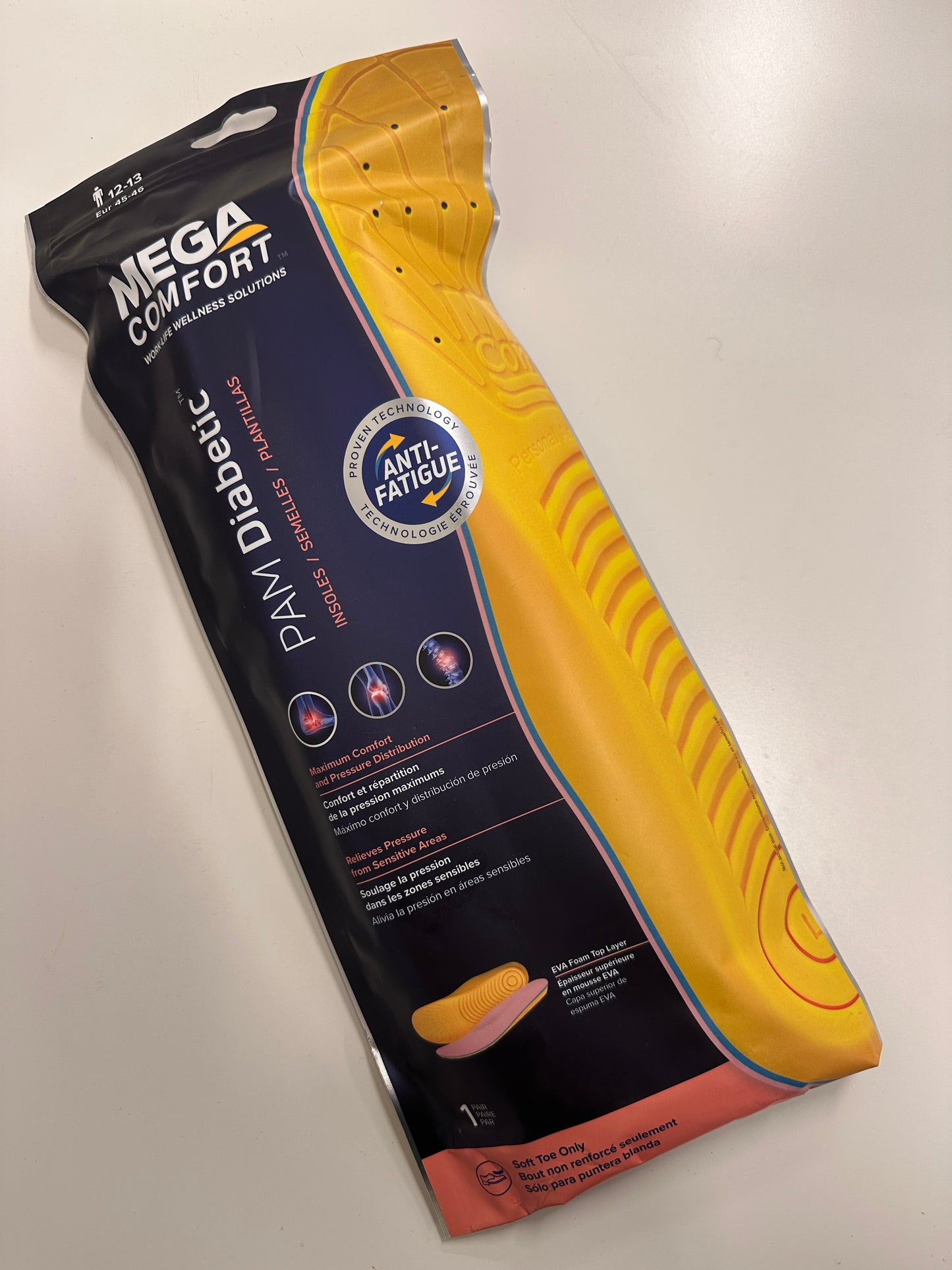 MEGA COMFORT Diabetic, kaksikerroksinen memory foam- pohjallinen